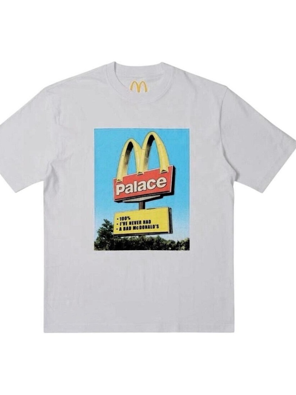 Palace x McDonald’s Men’s L White Graphic Logo Crew Neck Short Sleeve T-Shirt